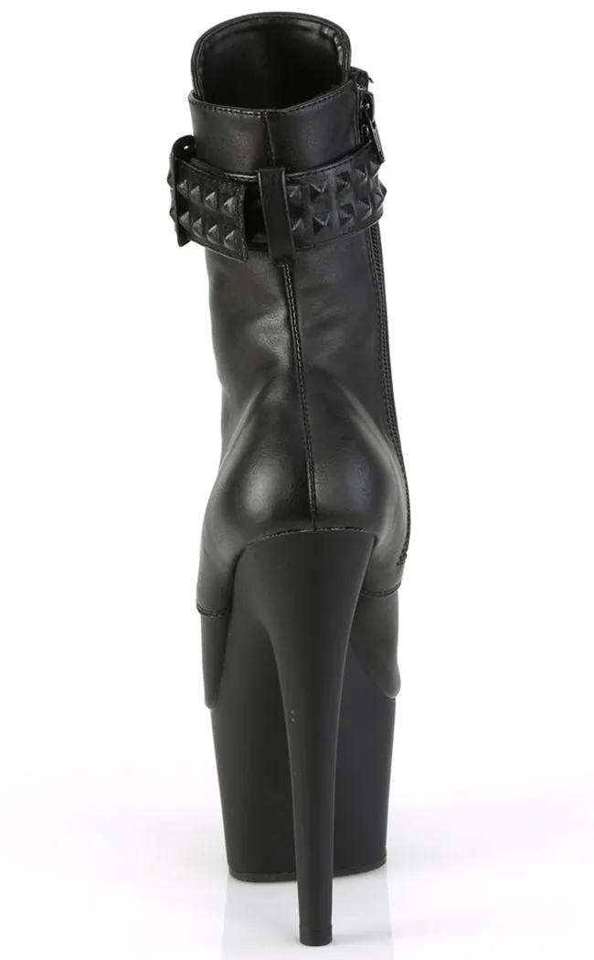 ADORE-1020STR Black Vegan Leather Boots