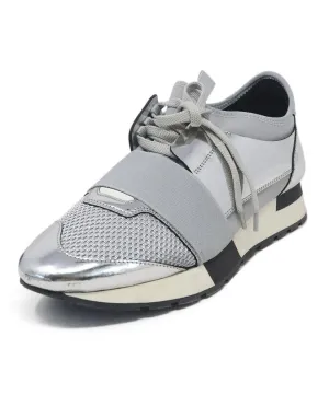 Balenciaga Grey Mesh & Silver Sneakers sz 10