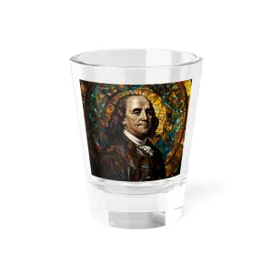 Benjamin Franklin Stained Glass Shot Glass, 1.5oz