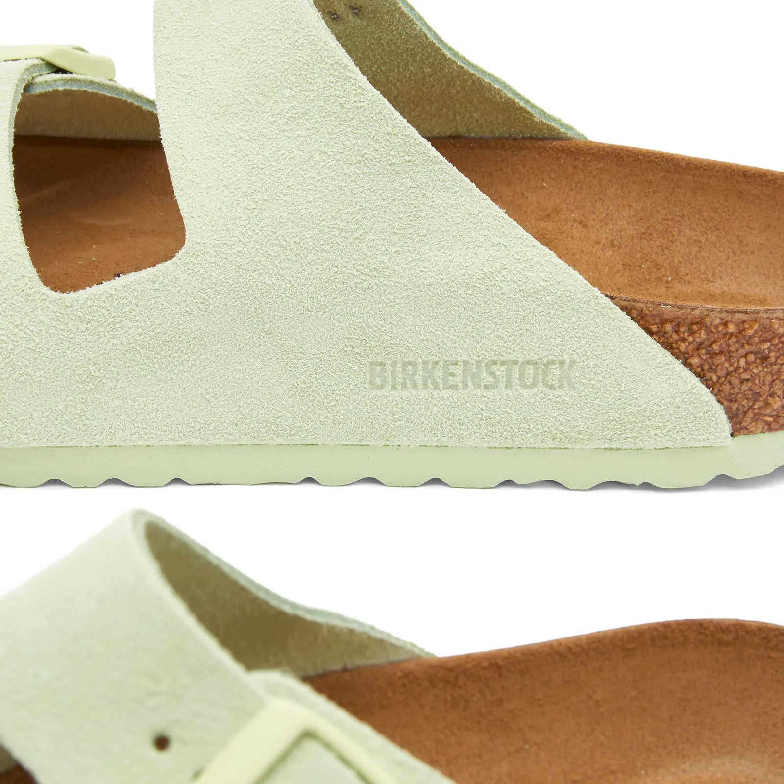 Birkenstock Arizona Sandals in Faded Lime Suede