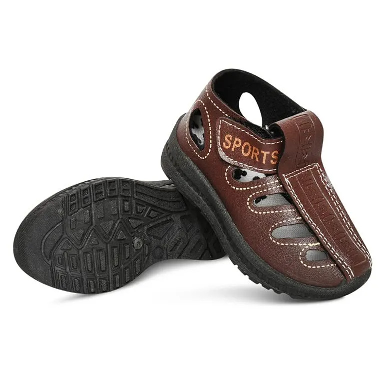 BOOMER CUBS kids leather walking sandals (Brown, 2_point_5_years)