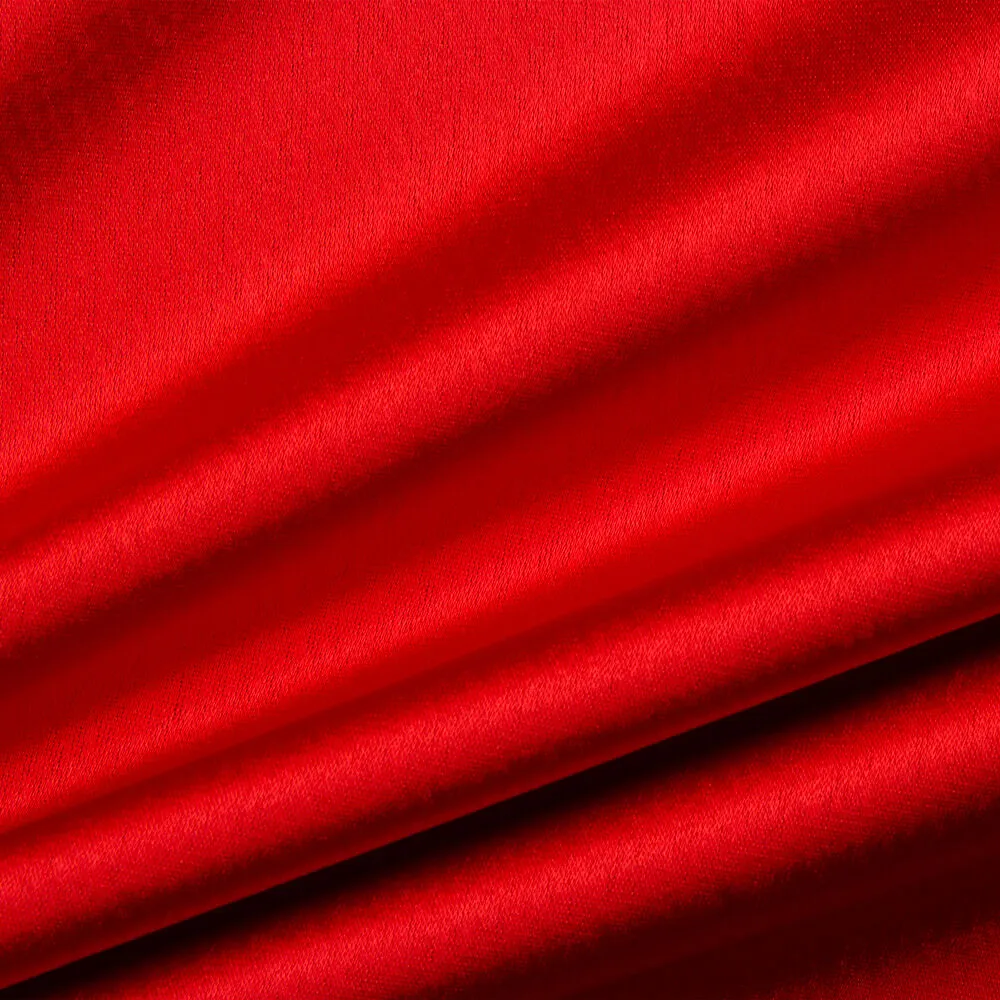 Bright Red Satin Backed Crêpe