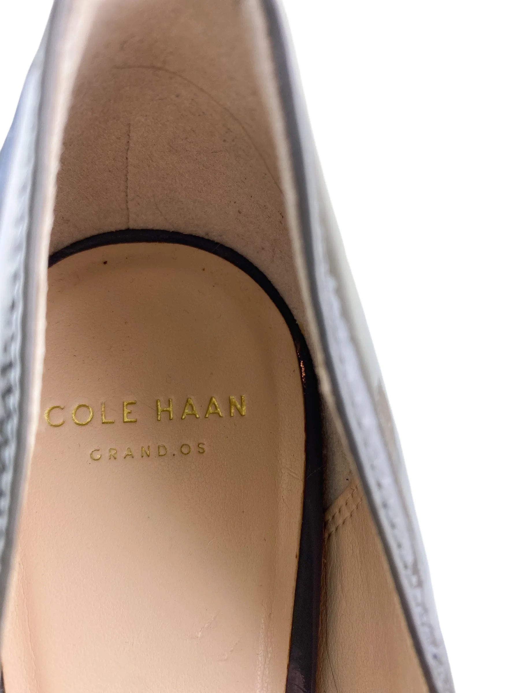 Cole Haan Women's Grand.OS Signature Patent Leather Pump Grey Size 8.5