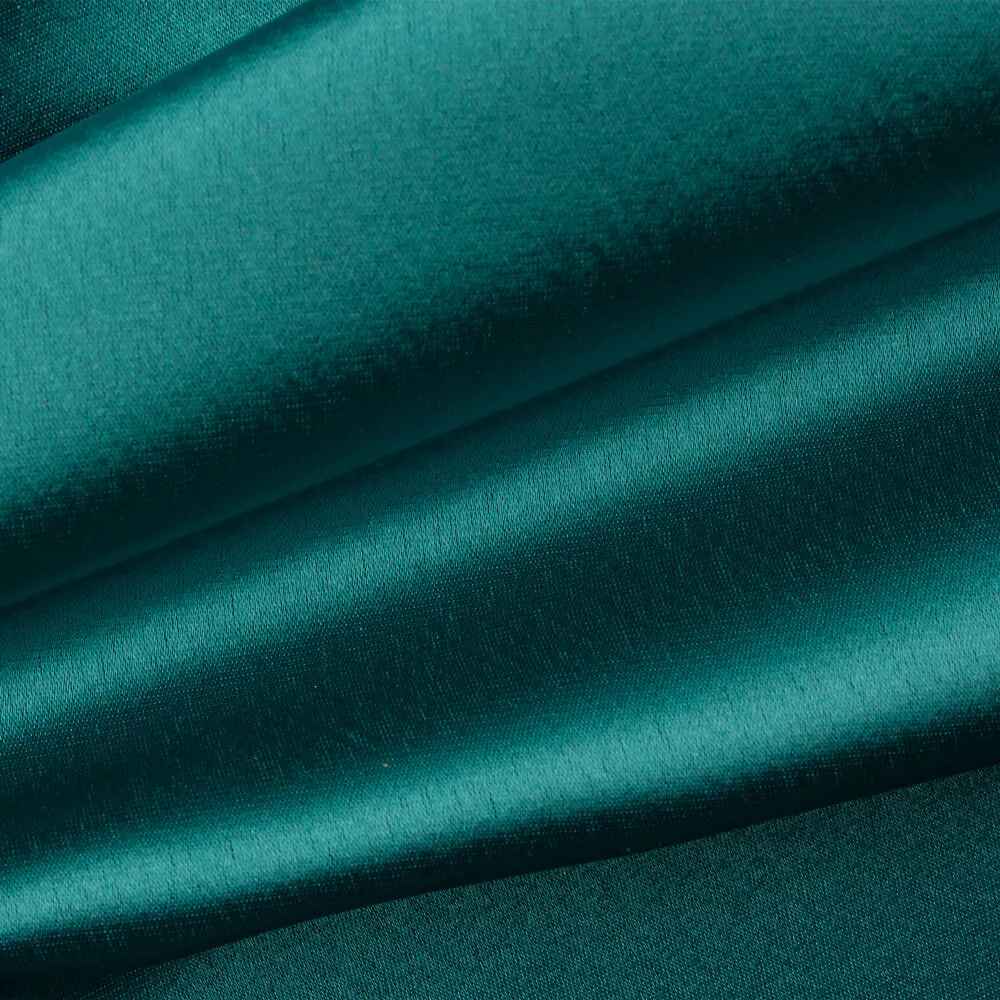 Dark Teal Green Satin Backed Crêpe