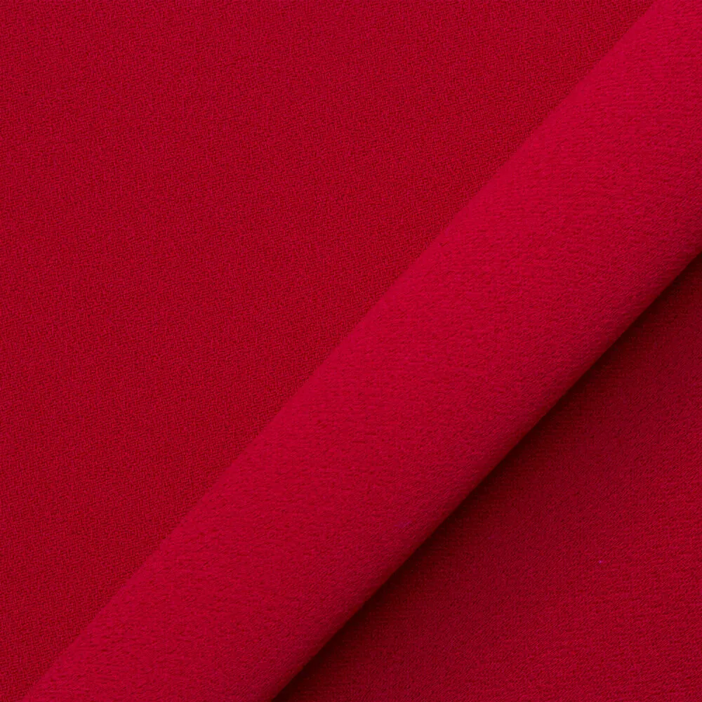 Deep Red Satin Backed Crêpe (A 2m Piece)