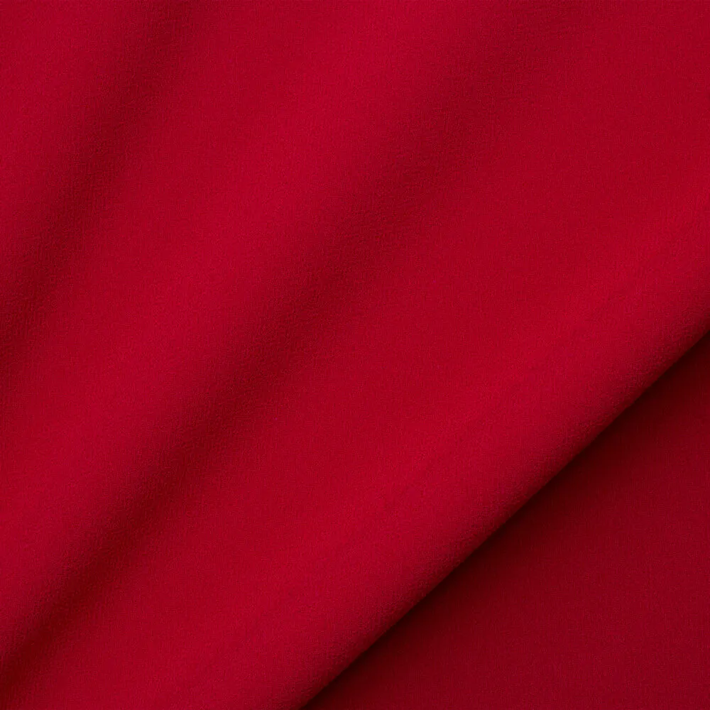 Deep Red Satin Backed Crêpe