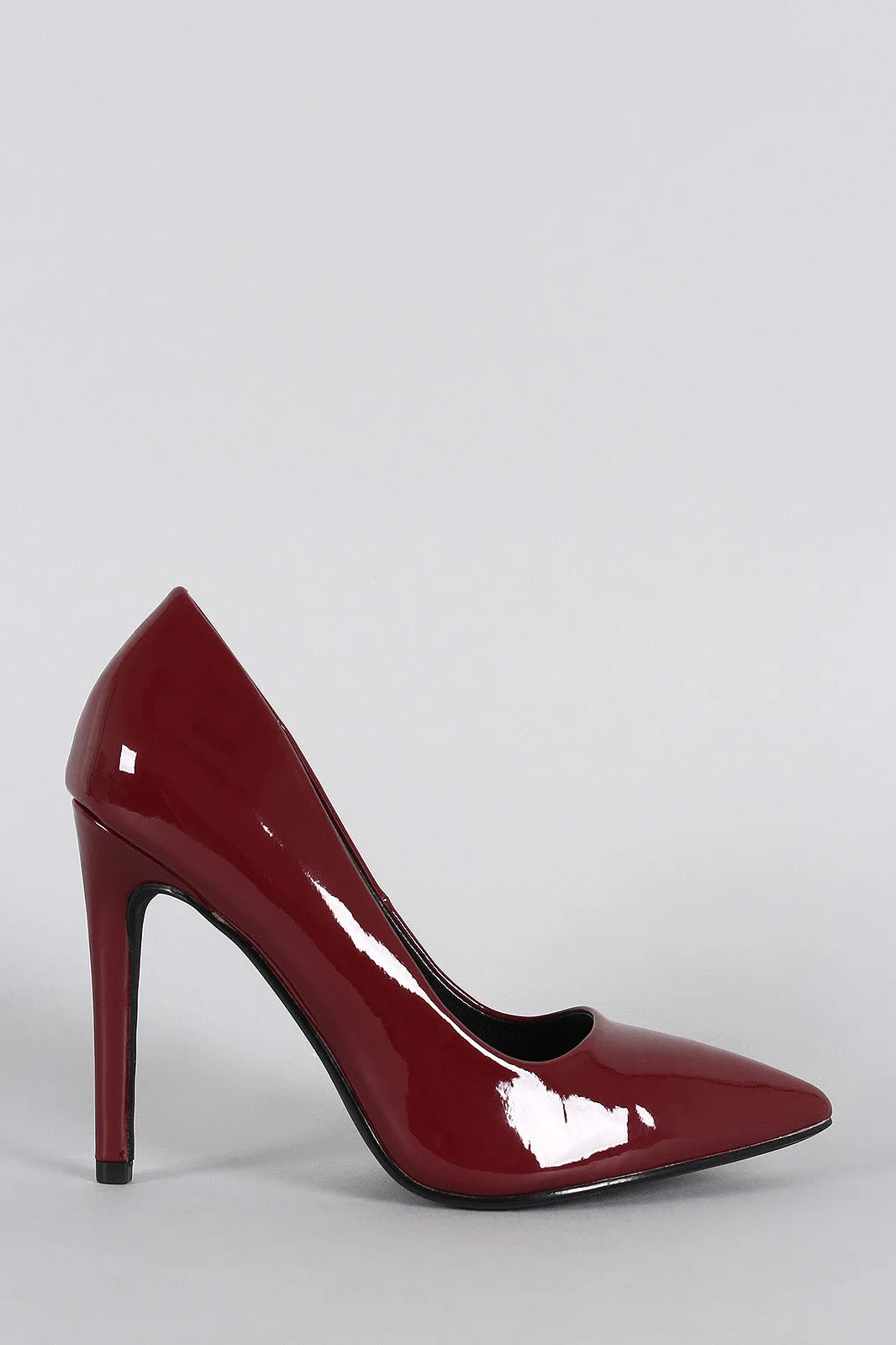 Delicious Glossy Pointy Toe Stiletto Pump