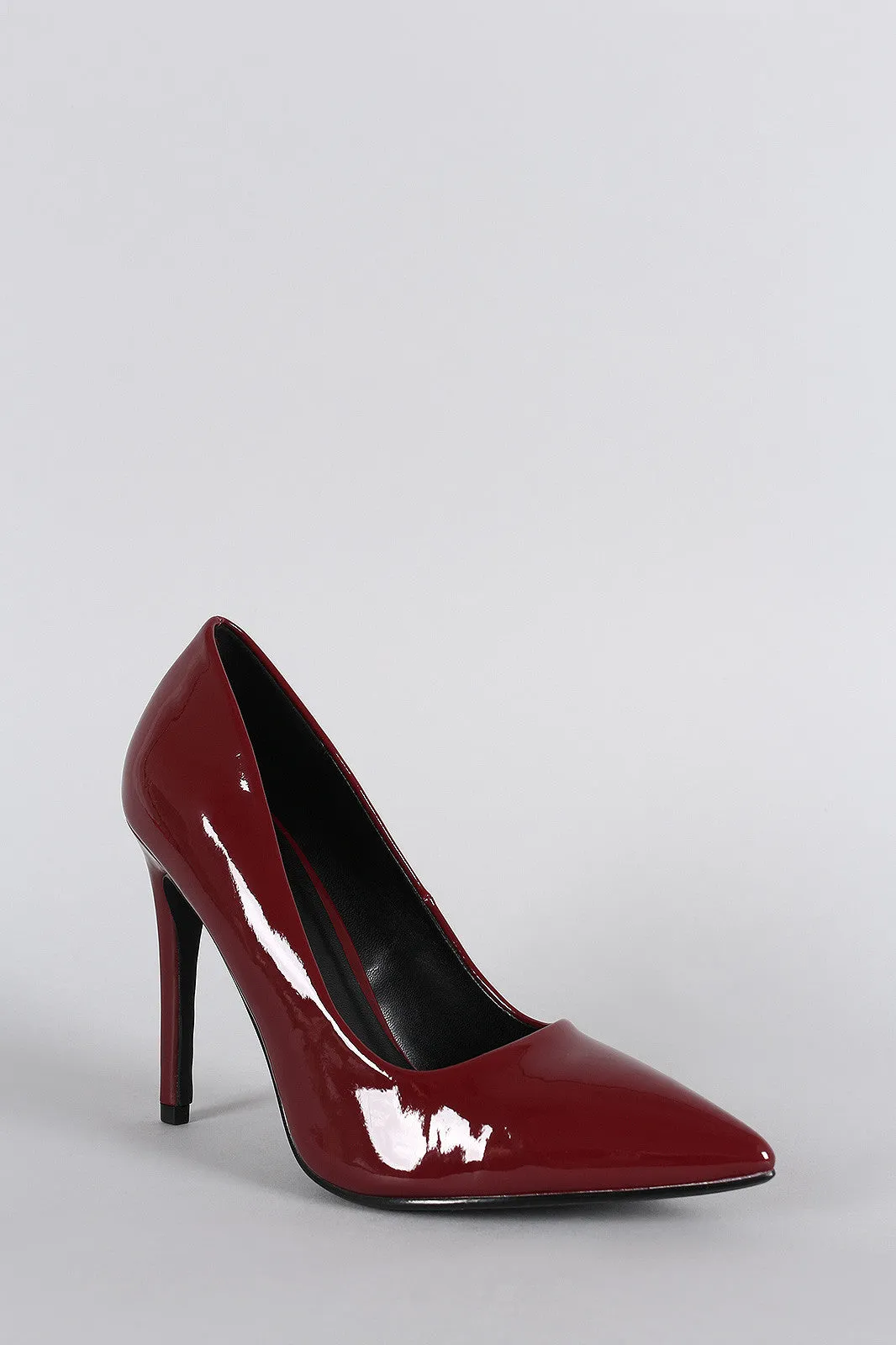 Delicious Glossy Pointy Toe Stiletto Pump