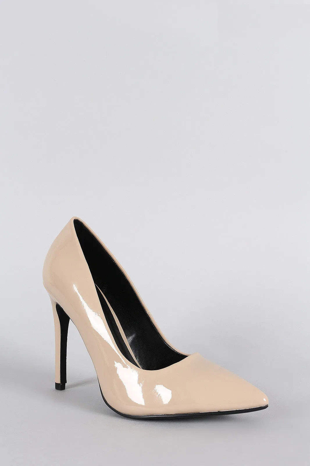 Delicious Glossy Pointy Toe Stiletto Pump