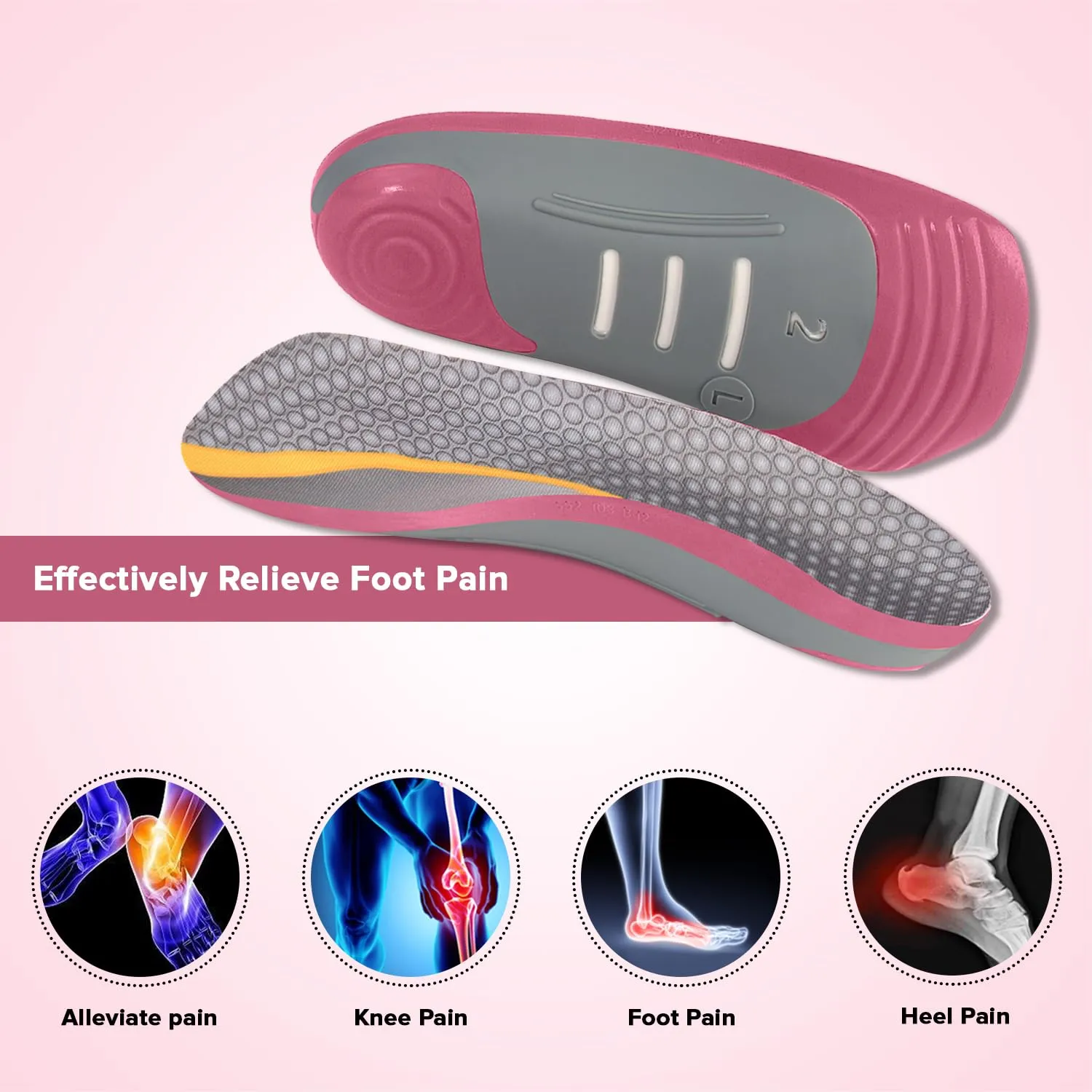 Dr Foot Custom Fit Orthotics |For Arch & Heel Orthotics | Shock Absorbing | TPE Material with Light & Soft Fabric | All Day Comfort | For Men & Women - 1 Pair (Small Size)