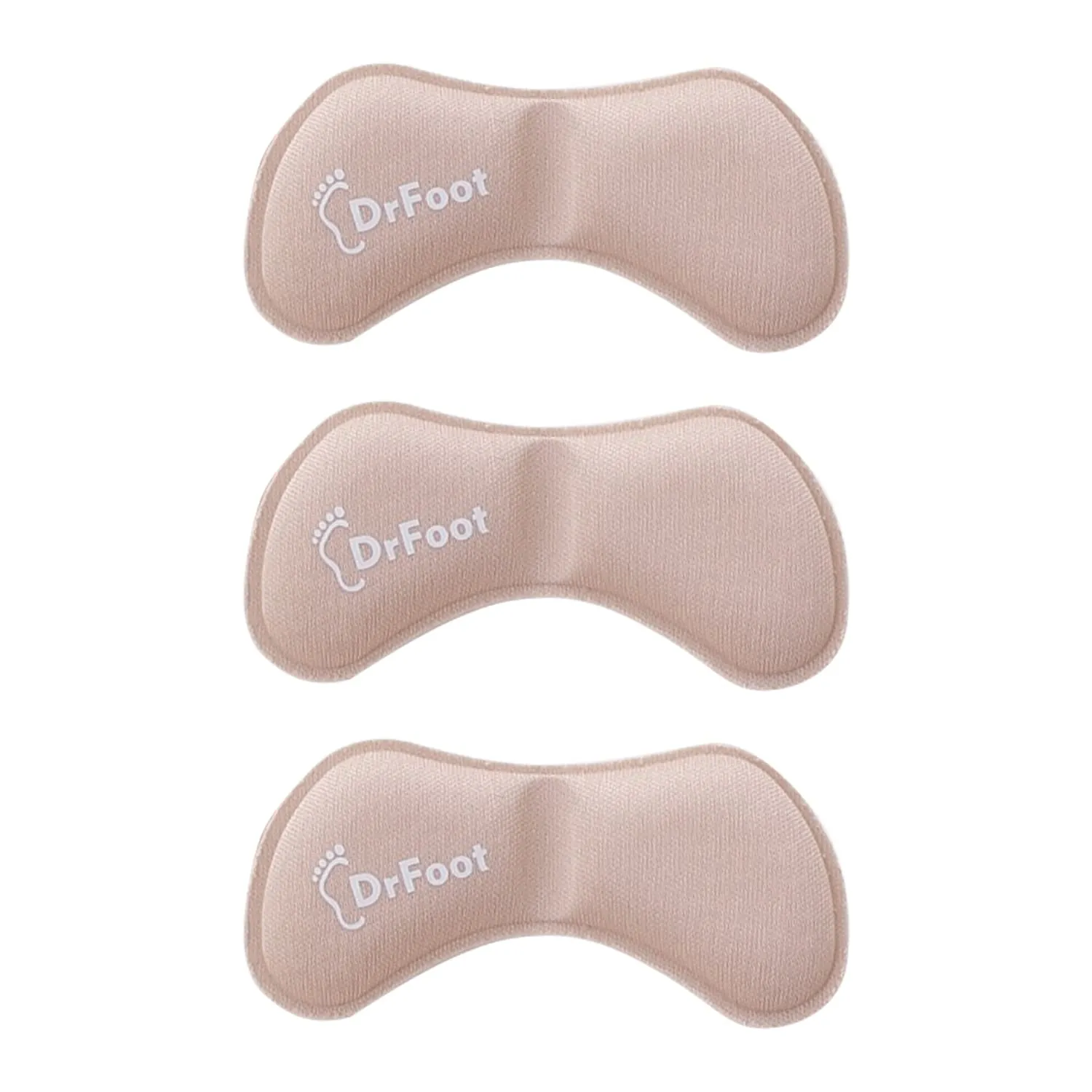 Dr Foot Self-Adhesive Heel Cushion Pads | Super Comfort Micro Suede Heel Grips | For Big Shoes & Sandals, Loose Shoes & Heel Pain Relief | Heel Protectors to Prevent Heel Pains - 3 Pairs (Unisex)