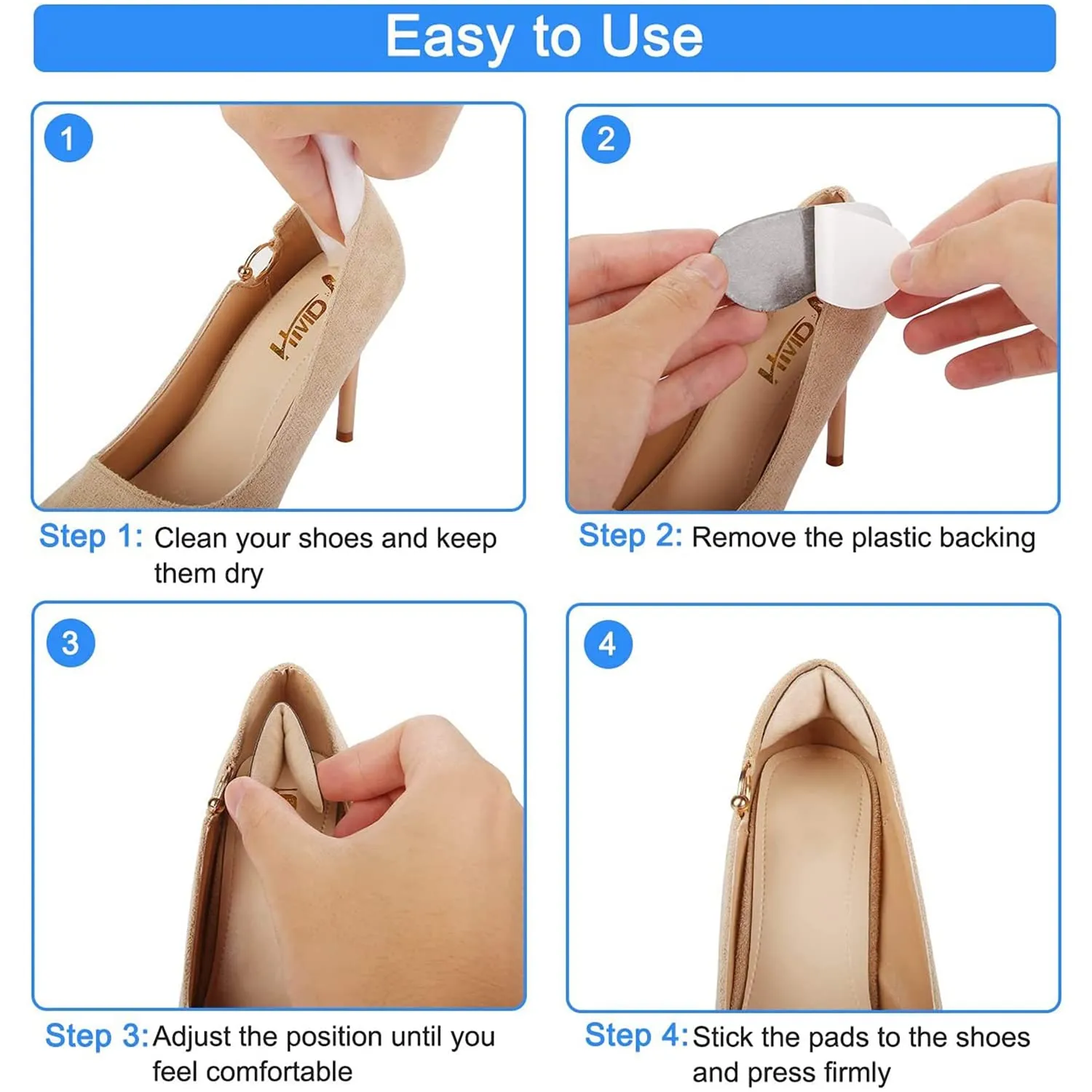 Dr Foot Self-Adhesive Heel Cushion Pads | Super Comfort Micro Suede Heel Grips | For Big Shoes & Sandals, Loose Shoes & Heel Pain Relief | Heel Protectors to Prevent Heel Pains - 3 Pairs (Unisex)