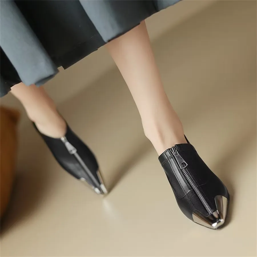 Elegant Cow Leather Pointed Toe Classic High Heel Pumps