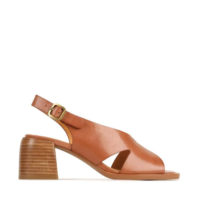 Eos Isadora Tan Heeled Slingback Sandal