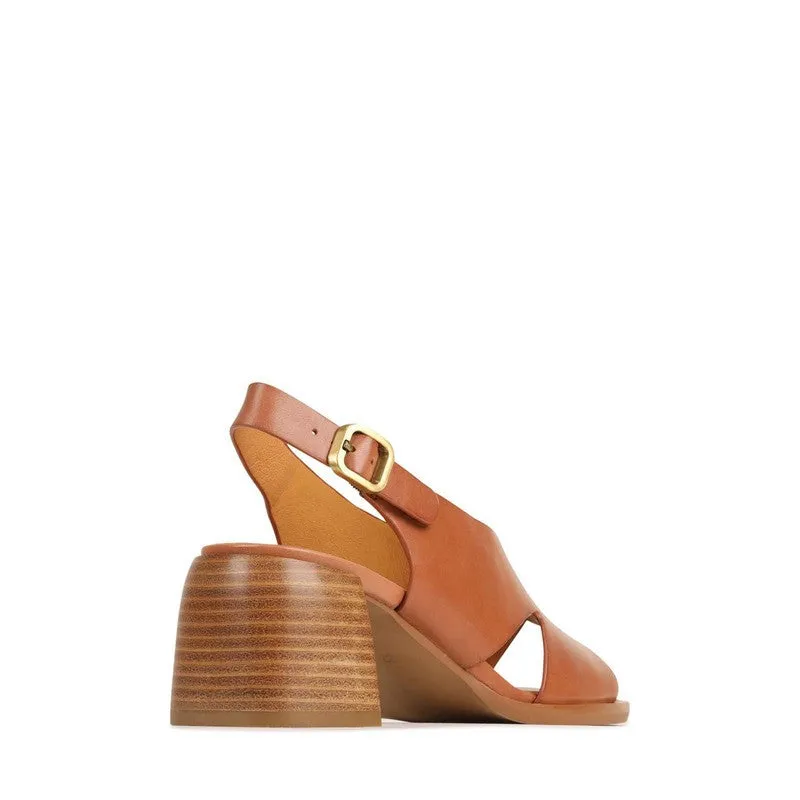 Eos Isadora Tan Heeled Slingback Sandal