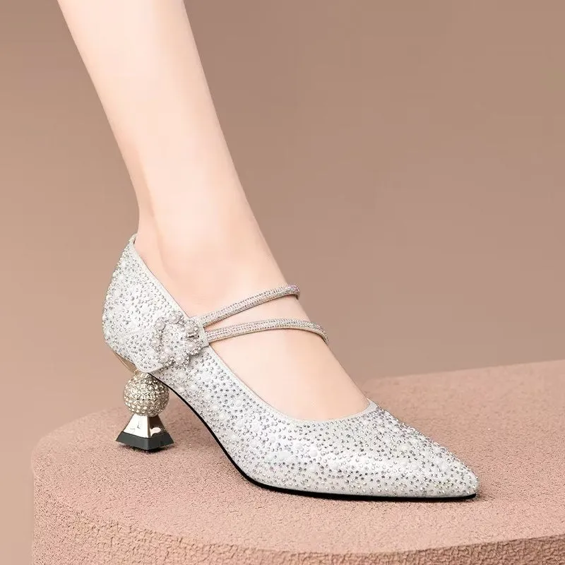 Exotic Chic Pointed Toe Low-med Heels