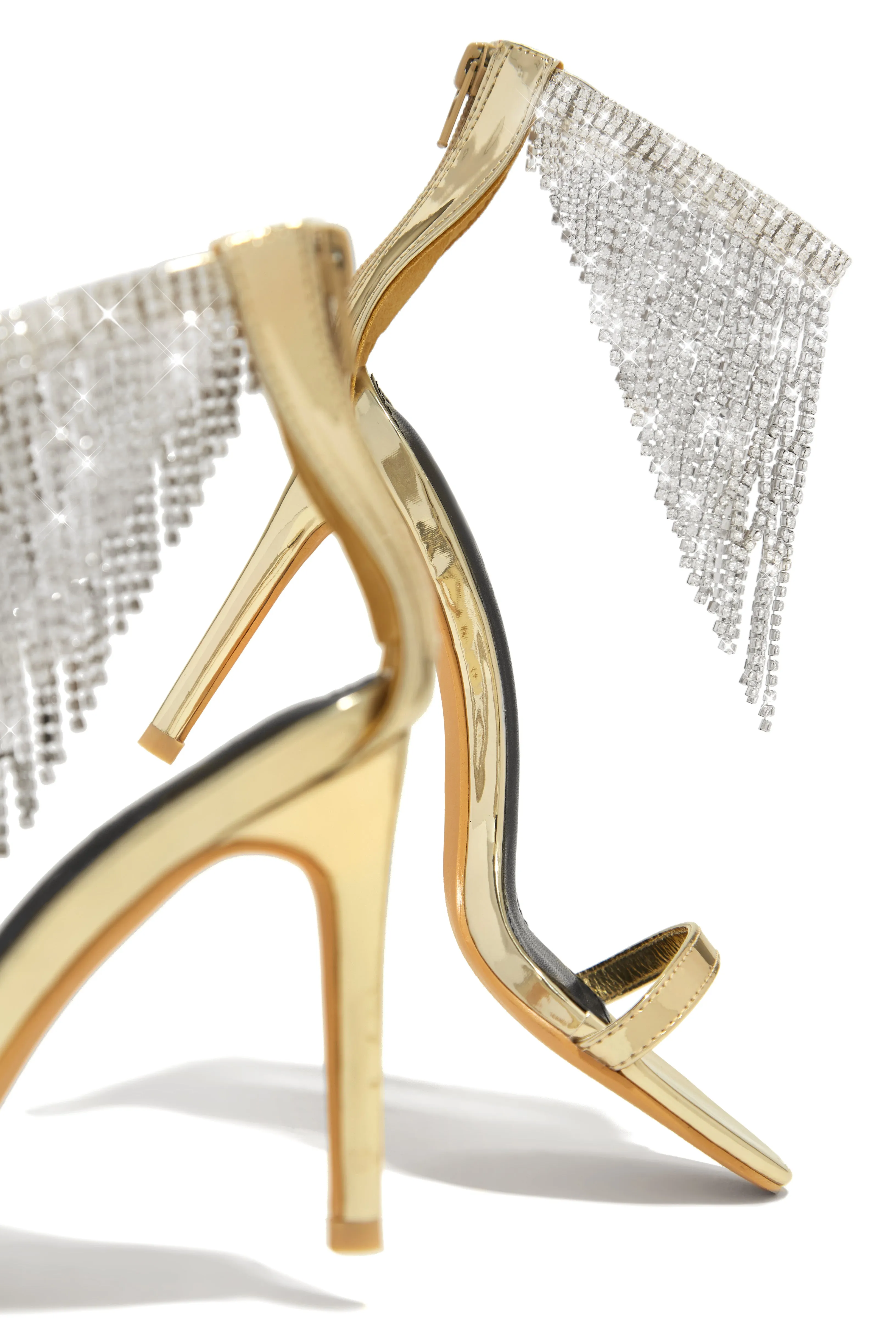 Formal Icon Embellished Dangle Heels - Gold