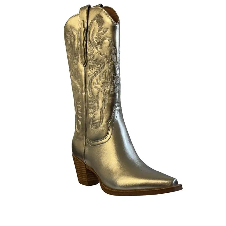 JEFFREY CAMPBELL DAGGET GOLD BOOTS