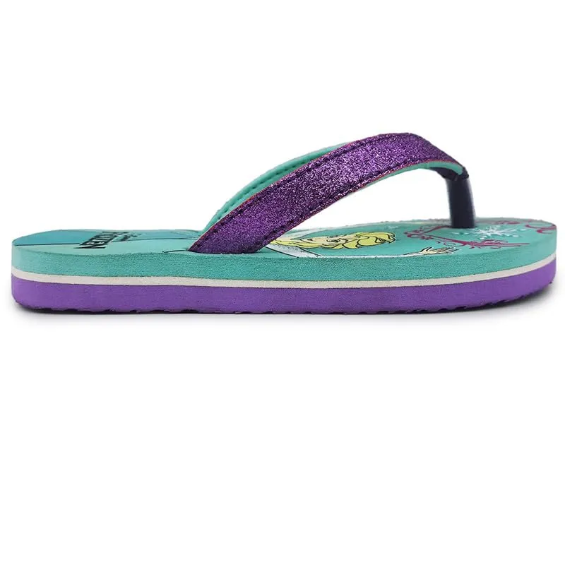 Kidsville Kids Girls Frozen Printed Teal Flipflops