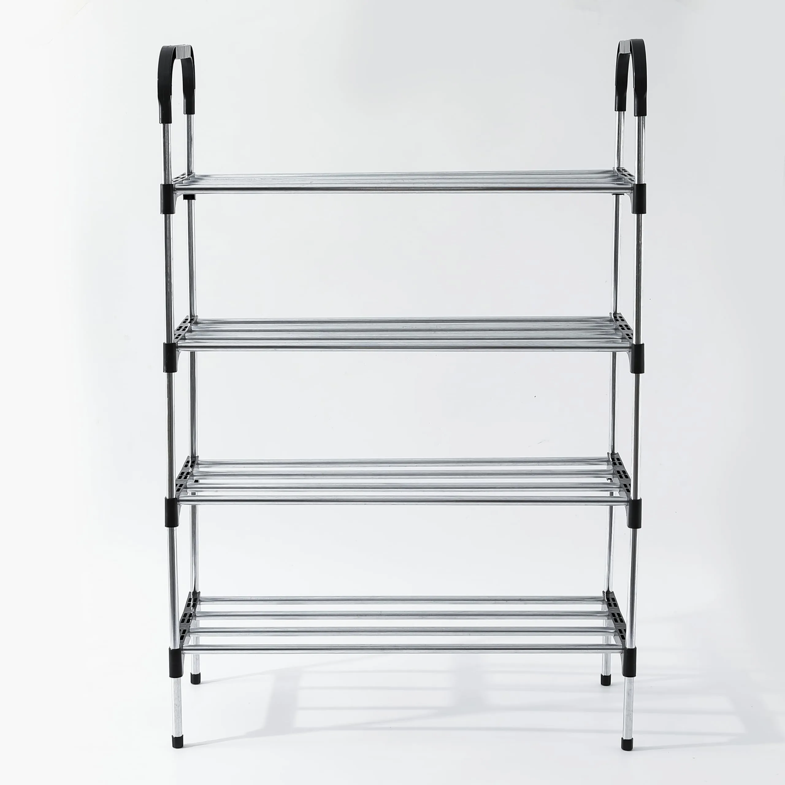 Kuber Industries (Pack 2) 5 Layer Shoe Rack | Footwear Holder | Shoe Storage Organizer Cabinet | Multi-Layer Adjustable shoe rack stand | Easy Assembly Sturdy Shoe Tower | Black & Silver