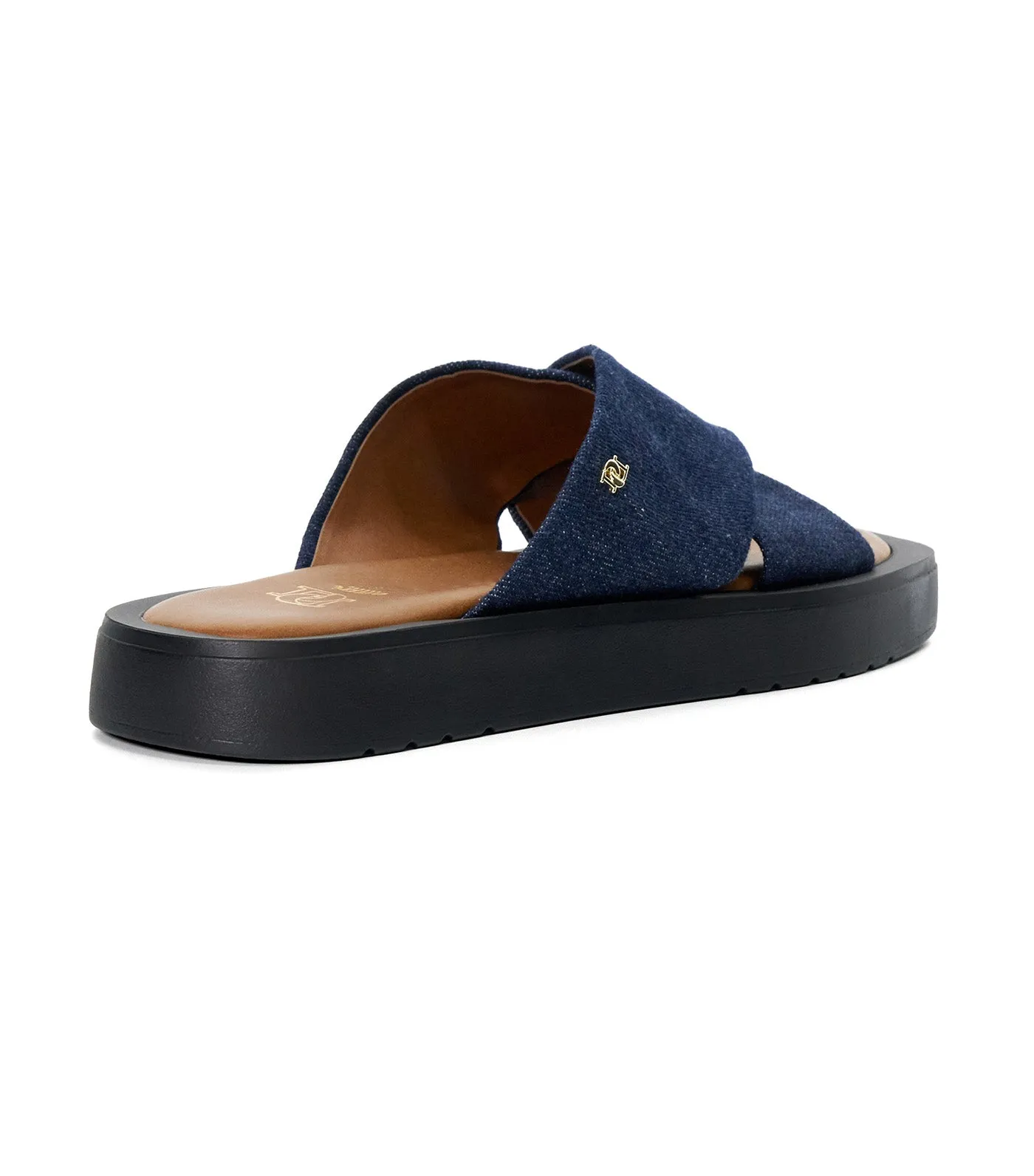 Liquor Slide Sandals Sand Navy