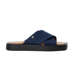 Liquor Slide Sandals Sand Navy