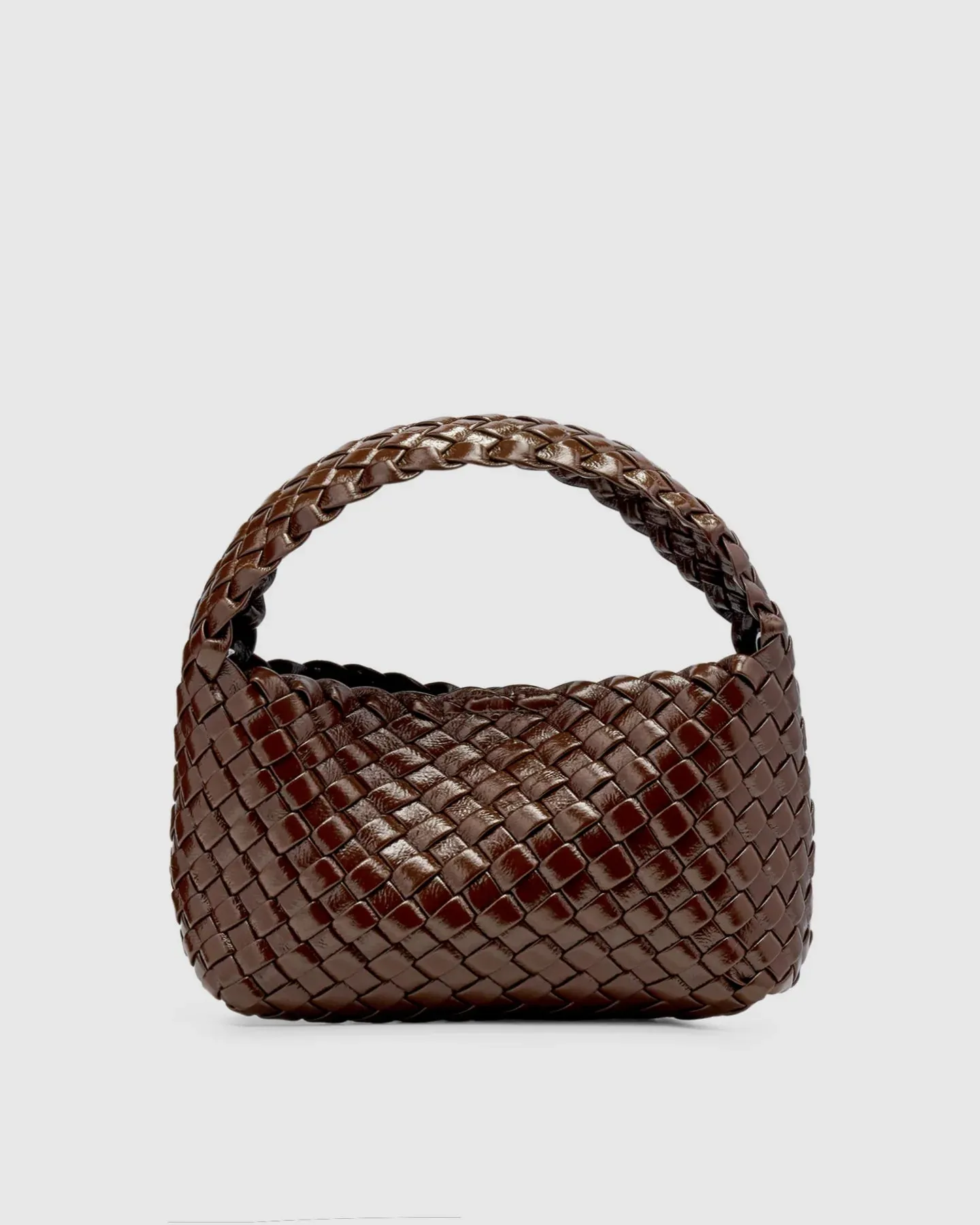 LUCA MINI WOVEN - CHOCOLATE GLOSSY CRINKLE