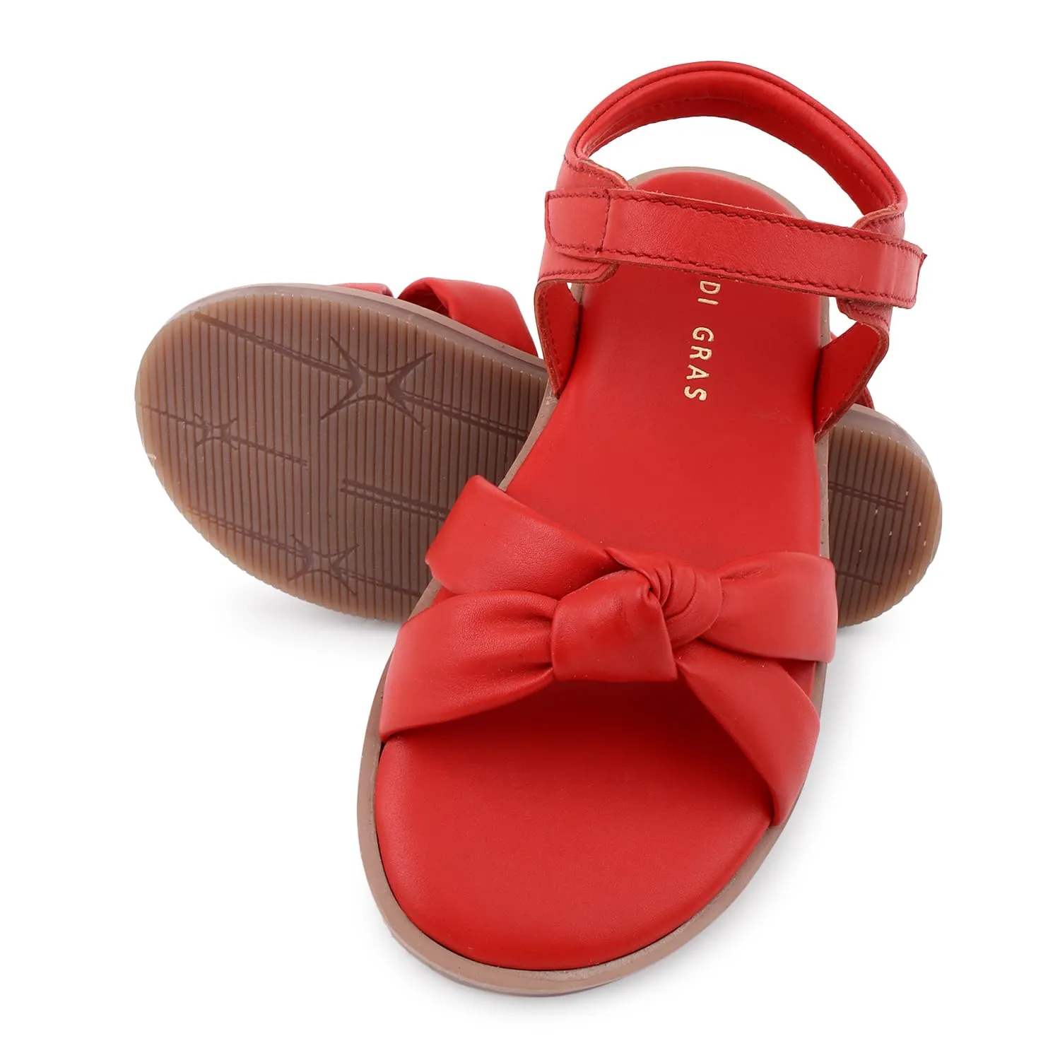 Mardi Gras Fancy Sandal for Girls Red Knot Leather Sandals for Girls Wedding Princess Sandals for Kids & Girls Non Slip Baby Girl Birthday Footwear for Toddler Young Girls