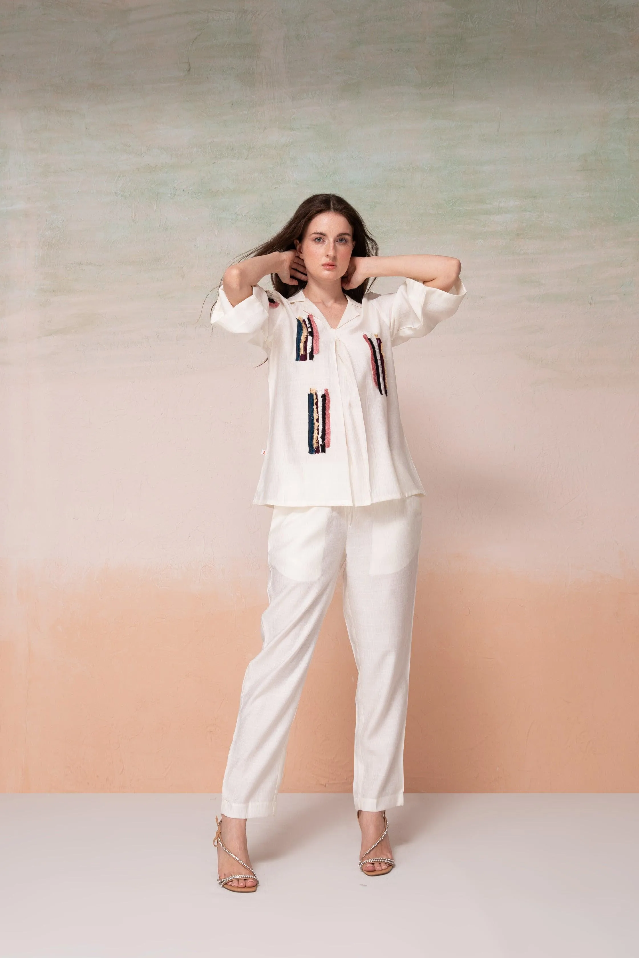 Muslin White 2-Piece Coord Set with Versatile Styling