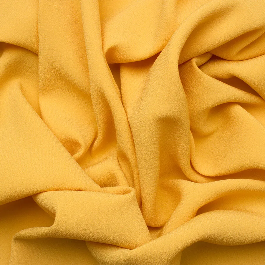 Mustard Yellow Satin Backed Crêpe