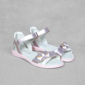 'Primigi' Girls Pale Pink Metallic Sandals with Velcro Strap - UK Size 2.5 / EU 35