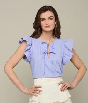 Quinn Ruffle Sleeve Top :: Periwinkle