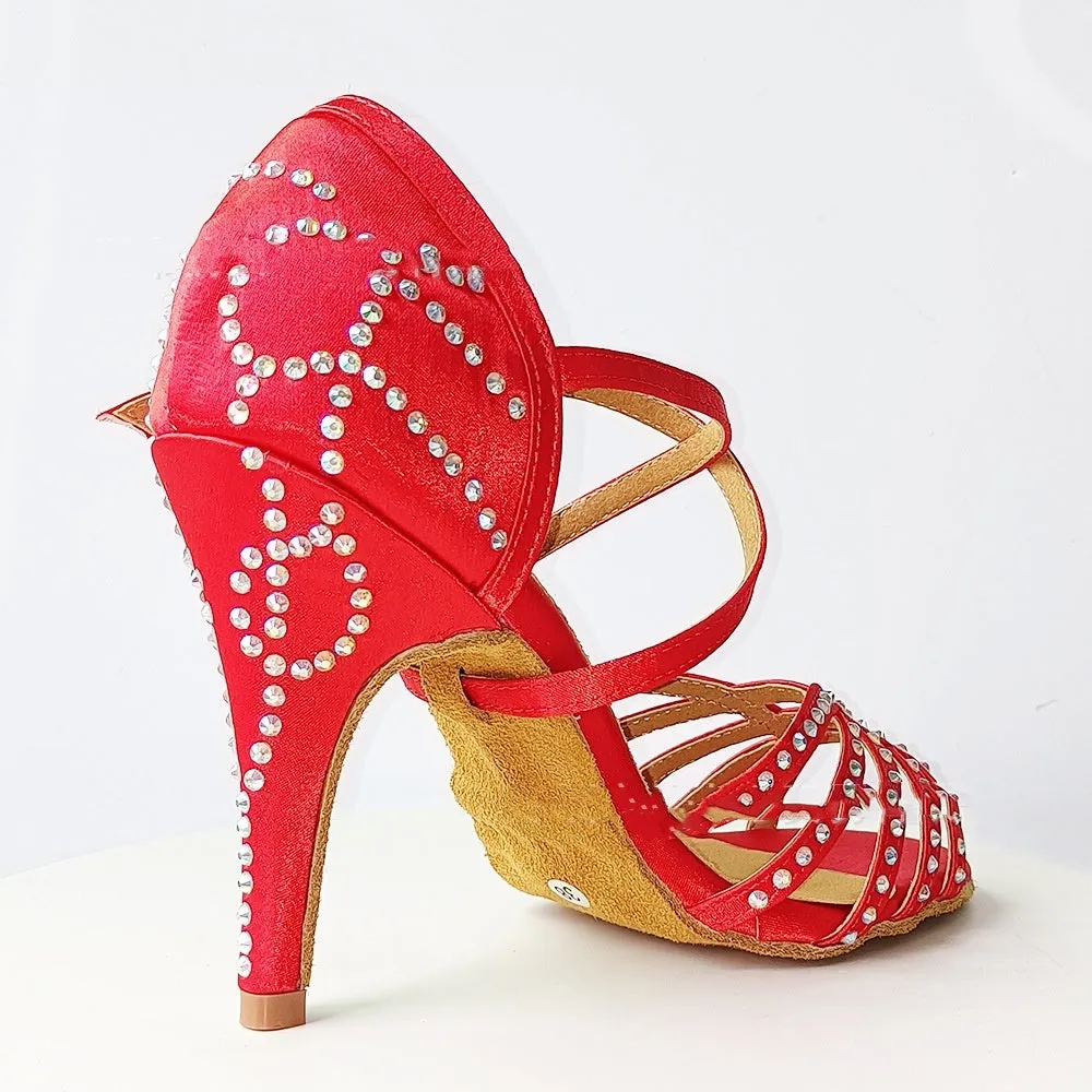 Red Latin Dance Daimonte High Heels