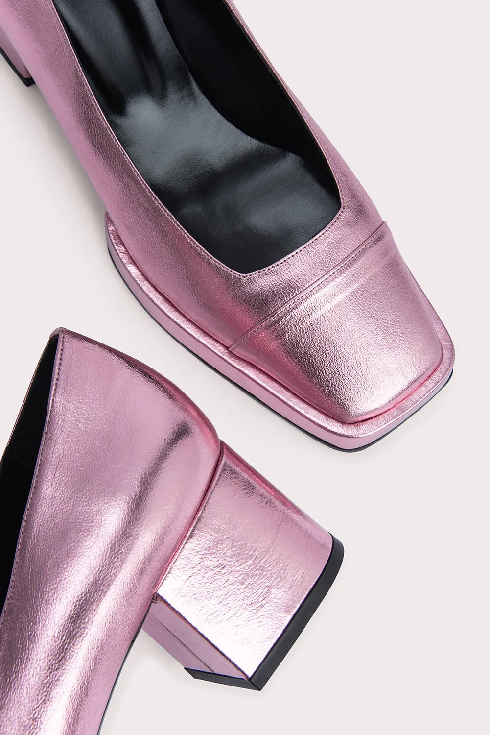 Sava Pink Metallic Leather