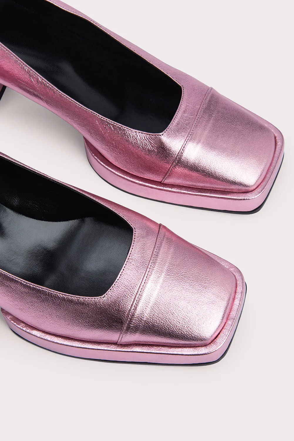 Sava Pink Metallic Leather