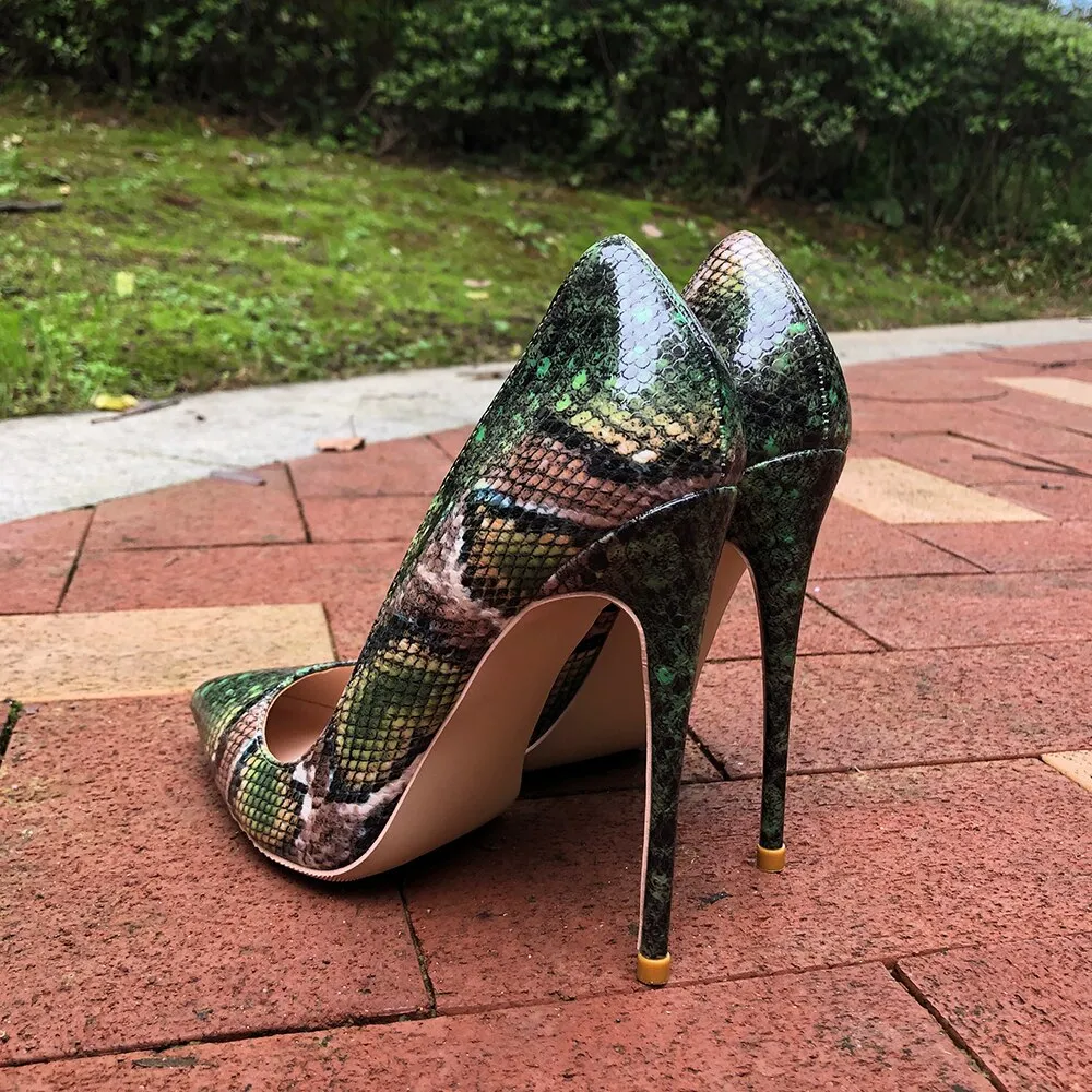 Serpentine Chic Pointed Toe Slip-on High Heel Pumps