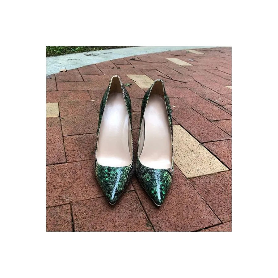 Serpentine Chic Pointed Toe Slip-on High Heel Pumps