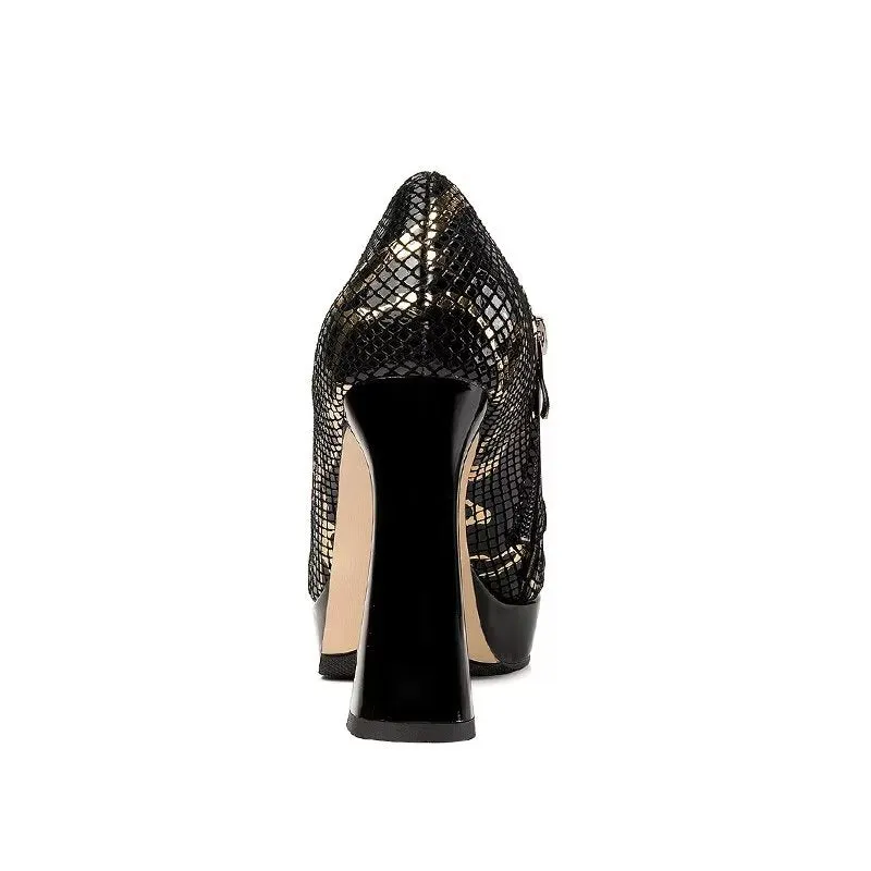 Sheepskin Luxe Exotic Pattern Pointed Toe Pumps