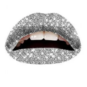 Silver Glitteratti Temporary Lip Tattoo