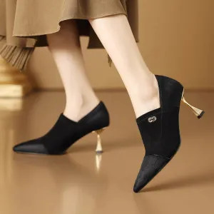 Simply Fab Genuine Leather Fine High Heeled Shoes