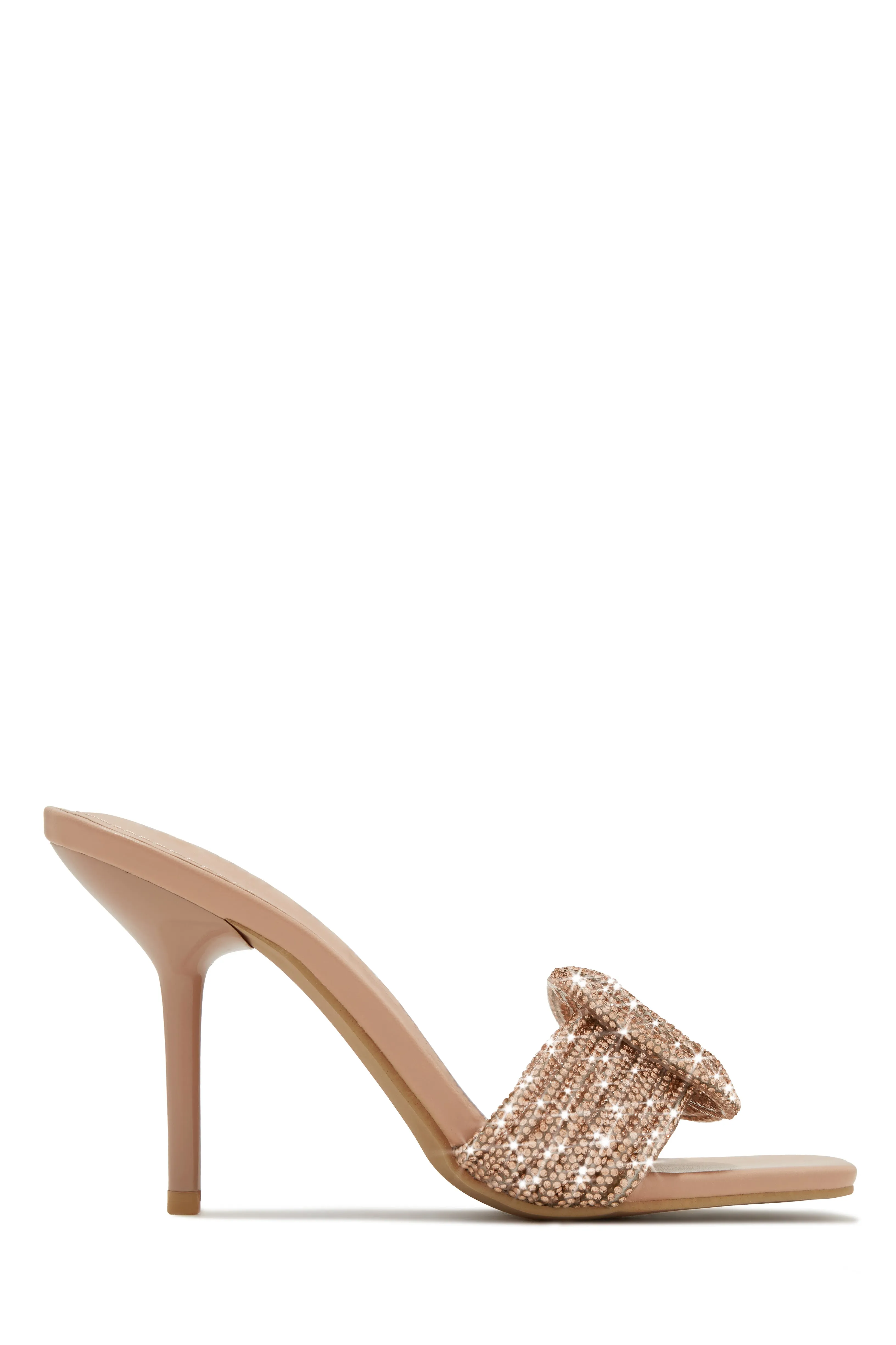 Song Of Love Embellished Mule Heels - Nude