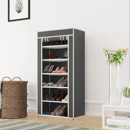 Space-Saving Collapsible Shoe Rack: Organize Your Footwear Effortlessly (Grey)