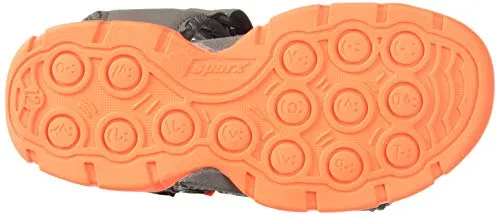 Sparx Kids Unisex-Child Grey Orange Sandal-12 (SS0473C)