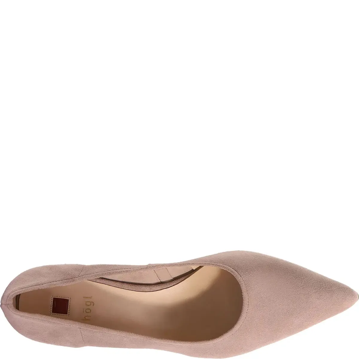 Suede Block Heel Low Court Shoes Taupe