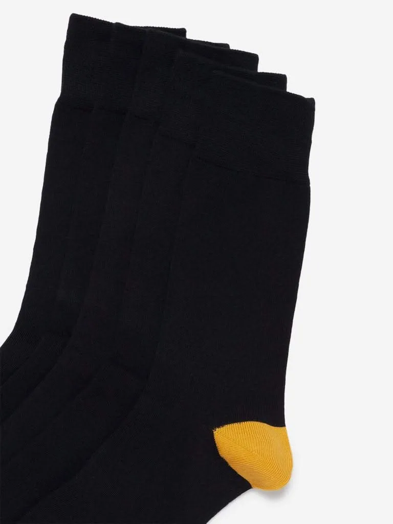 WES Lounge Black Full-Length Socks Set of Five